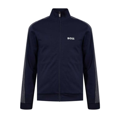 Boss Mens Mock Neck Track Jacket (Navy/White)