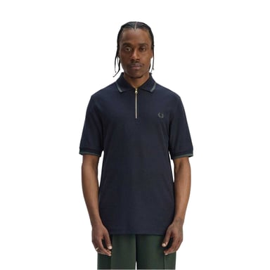 Fred Perry Mens Zip Neck Polo Shirt (Navy)