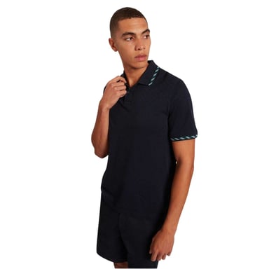 Ted Baker Mens Jacquard Short-Sleeved Polo Shirt (Navy)