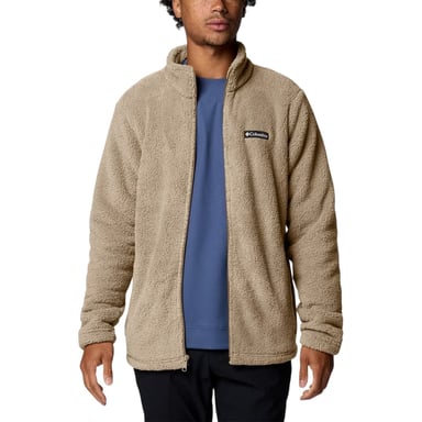 Columbia Mens Logo Full Zip Long-Sleeved Fleece Jacket (Fossil)