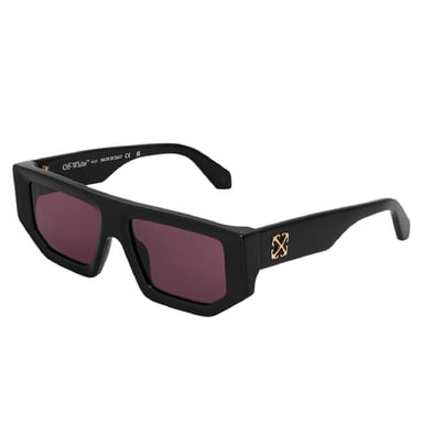 Off White Womens/Ladies Vancouver Rectangular Sunglasses (Black/Burgundy)