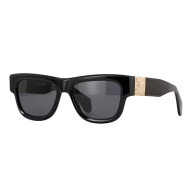Palm Angels Mens Merrill Rectangular Gold Detail Sunglasses (Black/Dark Grey)