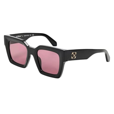 Off White Womens/Ladies UV Protection Square Sunglasses (Black/Burgundy)