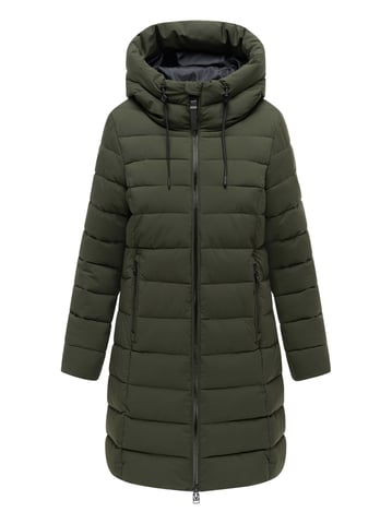 Marikoo Nanoraa women’s long quilted coat – slim fit with hood