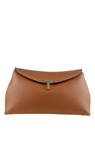 Toteme T-Lock clutch Camel