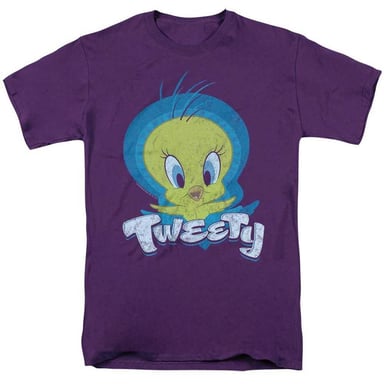 Looney Tunes Unisex Adult Tweety Swirl T-Shirt (Purple)