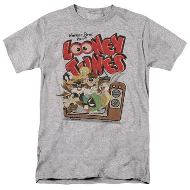 Looney Tunes Unisex Adult Saturday Mornings Heather T-Shirt (Athletic Heather)