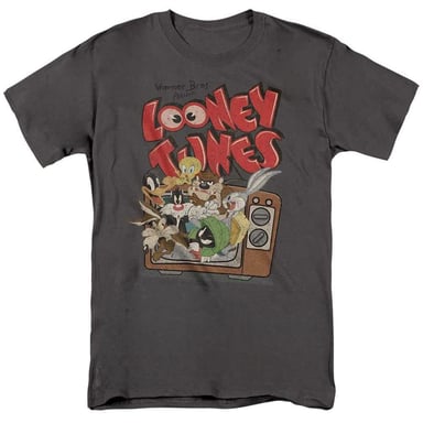 Looney Tunes Unisex Adult Saturday Mornings Heather T-Shirt (Charcoal)