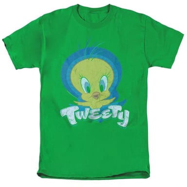 Looney Tunes Unisex Adult Tweety Swirl T-Shirt (Kelly Green)