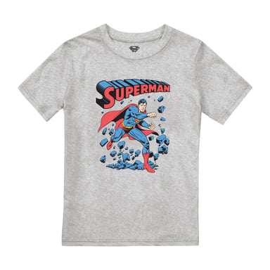 Superman Boys Wall Break T-Shirt (Heather Grey)