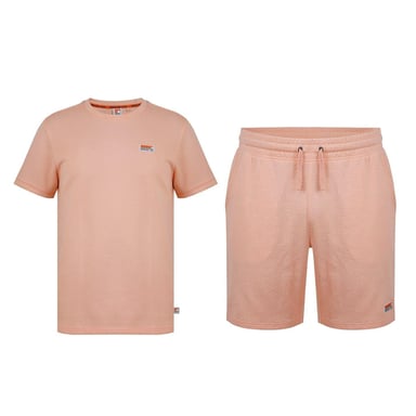 SoulCal Mens Crew Neck T-Shirt & Shorts Set (Peach)