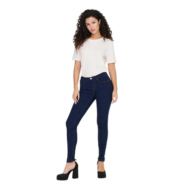 Only Womens/Ladies Skinny Jeans (Dark Blue)