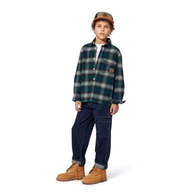 Timberland Boys Carpenter Relaxed Fit Cargo Jeans (Denim Blue)