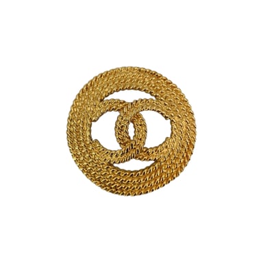 Chanel Vintage Metal Brooch CC