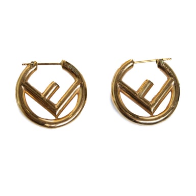 Fendi, F is Fendi hoop earrings in gold