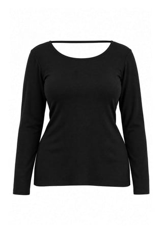 Trendyol Curve Women's Black Plain Long Fitted Plus Size Blouses