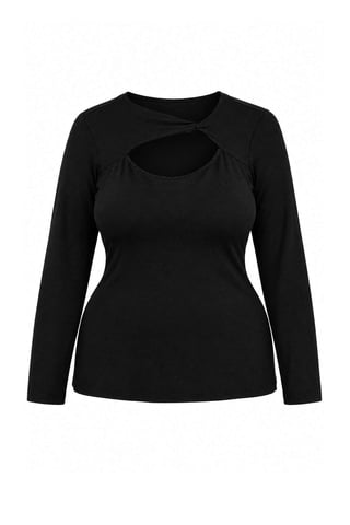 Trendyol Curve Women's Black Plain Long Fitted Plus Size Blouses