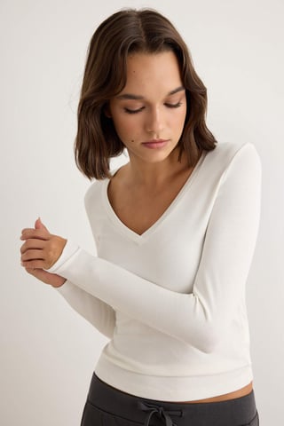 TRENDYOLMİLLA Women's Ecru Plain Long Fitted Blouses