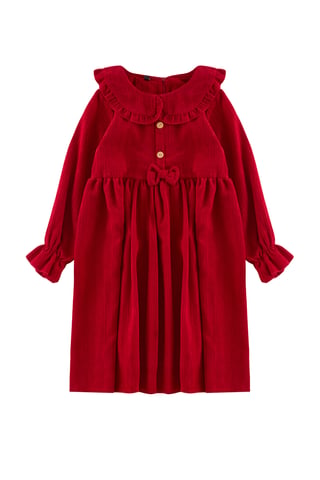 TRENDYOLKIDS Girls Red Plain Midi Long Casual Shift Dresses