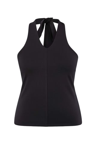 Trendyol Curve Women's Black Plain Sleeveless Fitted Plus Size Blouses