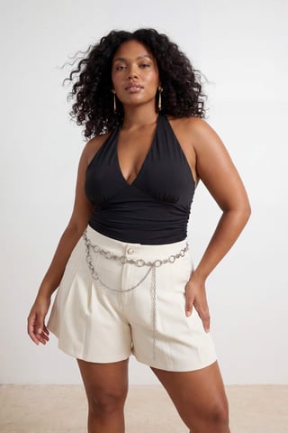 Trendyol Curve Women's Black Plain Sleeveless Fitted Plus Size Blouses