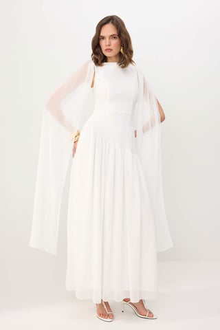 TRENDYOLMİLLA Women's White Plain Maxi Sleeveless Skater Dresses