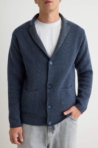 TRENDYOL MAN Men's Dark blue Plain Long Regular fit Cardigans