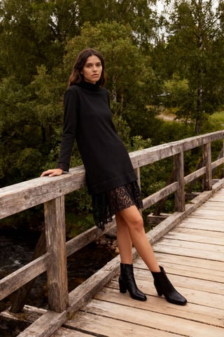 TRENDYOLMİLLA Women's Black Plain Short / Mini Long Casual Shift Dresses