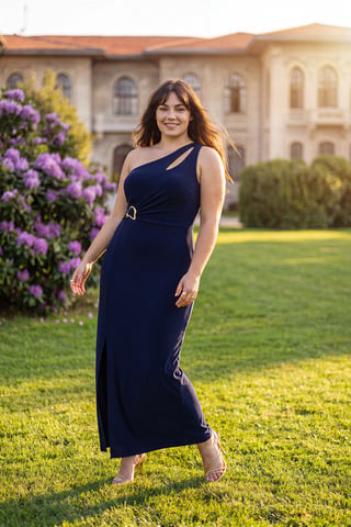 Trendyol Curve Women's Dark blue Plain Maxi Sleeveless Stylish/Night Shift Plus Size Dress