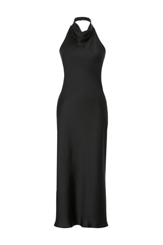 TRENDYOLMİLLA Women's Black Plain Maxi Sleeveless Stylish/Night Slip Dresses