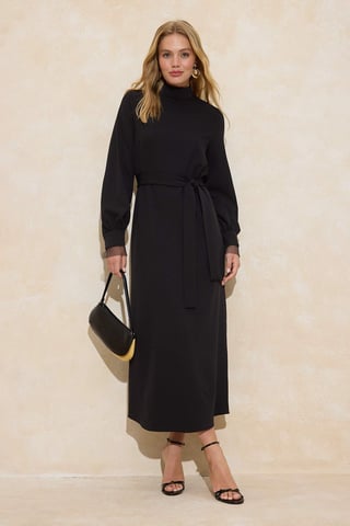 Trendyol Modest Women's Black Plain Maxi Long Casual A-line Modest Dresses