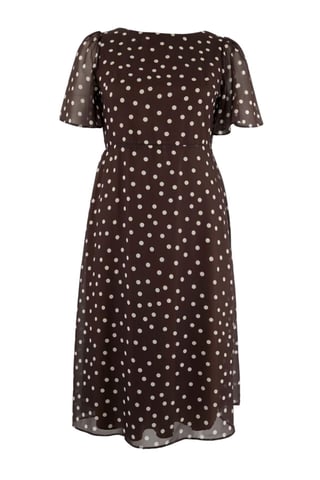 Trendyol Curve Women's Brown Animal print Midi Short Casual A-line Plus Size Dress
