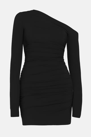 TRENDYOLMİLLA Women's Black Plain Short / Mini Long Stylish/Night Bodycon Dresses