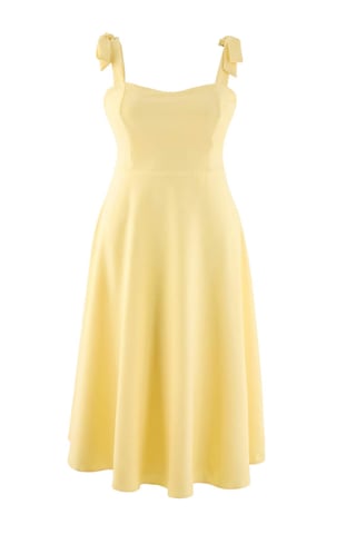 Trendyol Curve Women's Yellow Plain Maxi Sleeveless Stylish/Night A-line Plus Size Dress