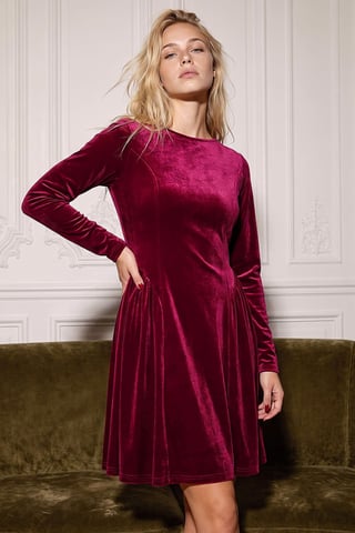 Velvet Godet Stretch Dress