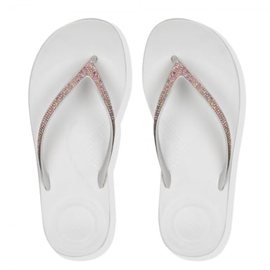 Fitflop Iqushion Sparkle Womens Flip Flops Urban White