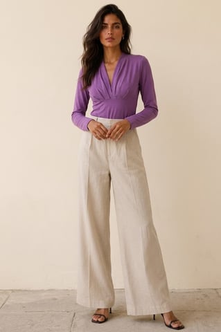 Sculpted Drape V-Neck Top