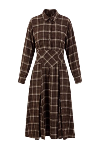 TRENDYOLMİLLA Women's Multicolor Plaid Maxi Long Shirt dress Dresses