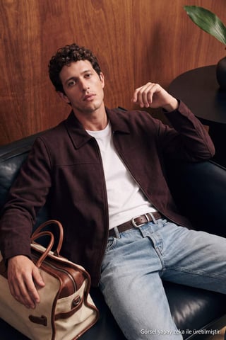 TRENDYOL MAN Men's Brown Plain Long Regular fit Jackets