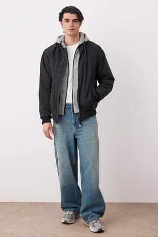 TRENDYOL MAN Men's Black Plain Long Regular fit Winter Jackets