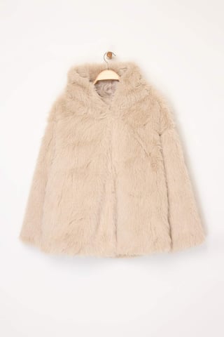 Trendyol Curve Dam Beige Enfärgad Lång Oversize Plus size Kappor