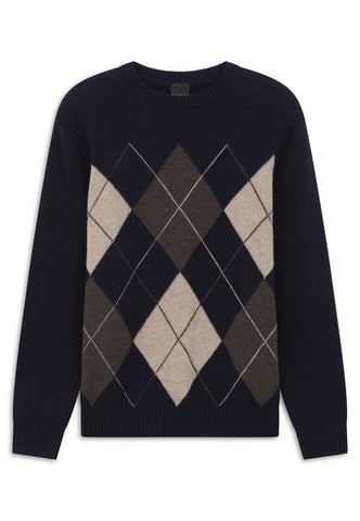 Bugatti Herren Pullover Rundhals Wollmix Mouline