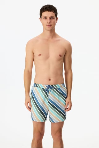 Men's Cros Line Striped Swim Shorts