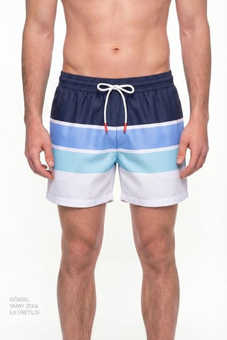 Men's Striped Swim Shorts