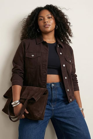 Trendyol Curve Women's Brown Plain Long Regular fit Plus Size Blazers