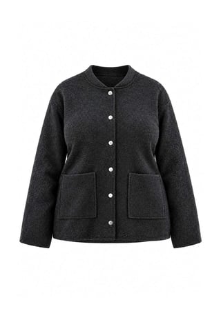 Trendyol Curve Women's Gray Plain Long Regular fit Plus Size Blazers