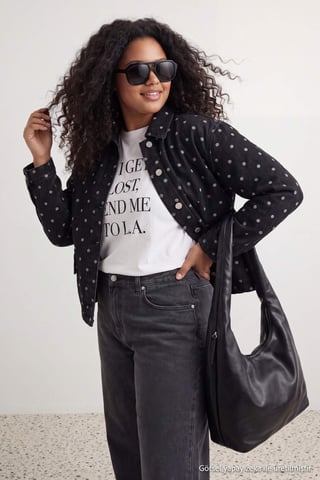 Trendyol Curve Women's Gray Polka dot Long Oversize Plus Size Blazers