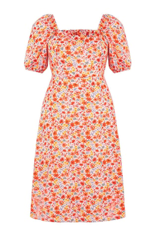 Trendyol Curve Women's Pink Polka dot Midi Short Casual A-line Plus Size Dress