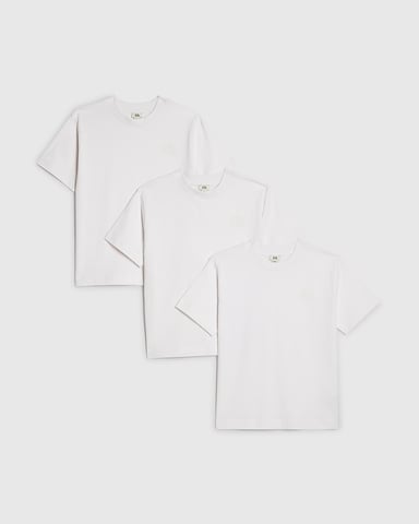 River Island Jongens T-shirts Wit RR 3-pack Ronde hals