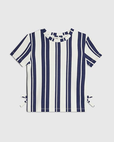 River Island T-shirt voor meisjes Wit Premium Strepen Strik